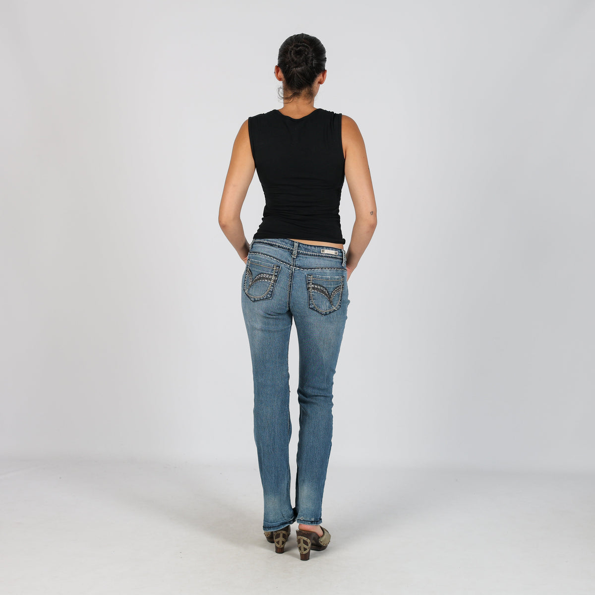 Blue Y2K Straight Jeans (XS)
