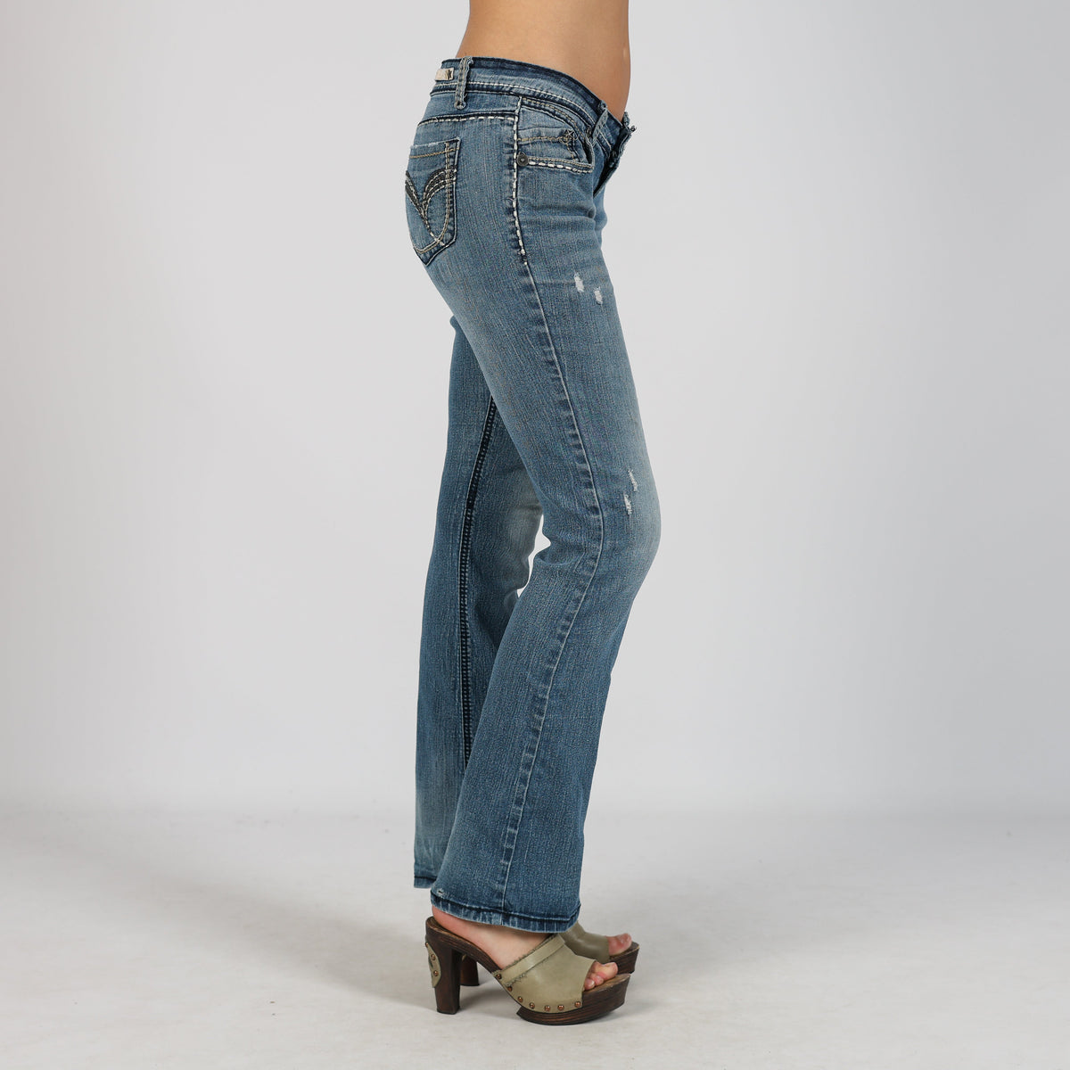 Blue Y2K Straight Jeans (XS)