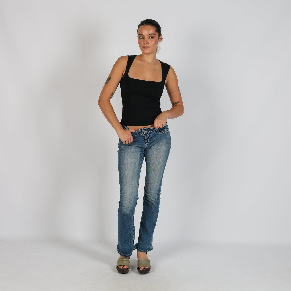 Blue Y2K Straight Jeans (XS)