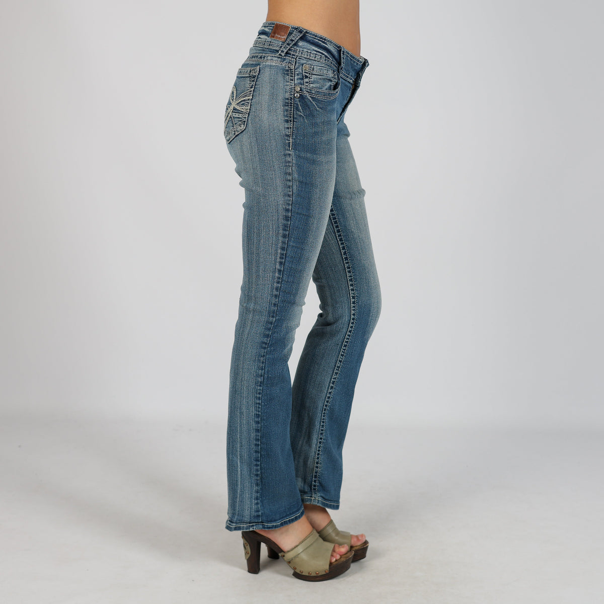 Blue Y2K Straight Jeans (XS)