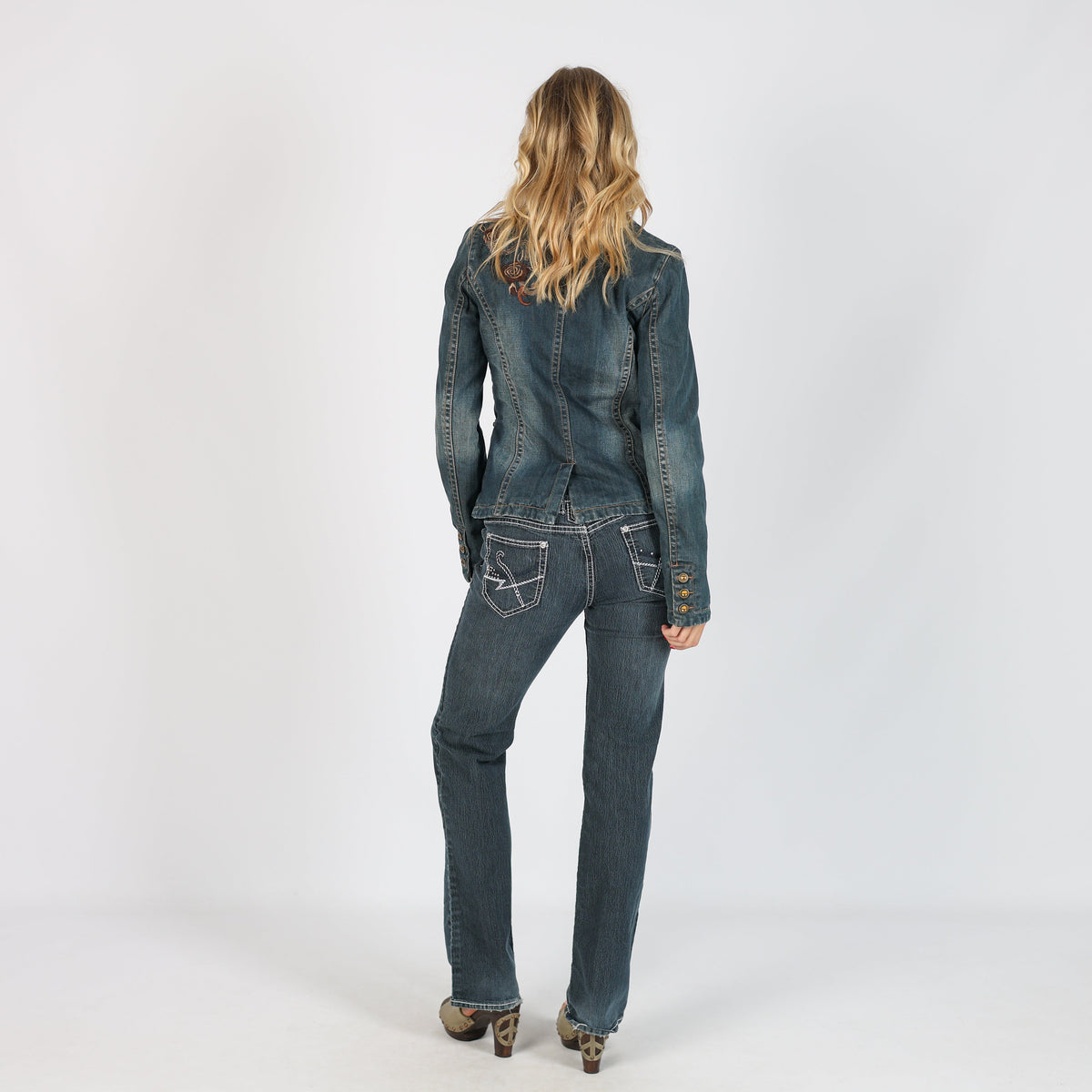 Blue Y2K Straight Jeans (S)