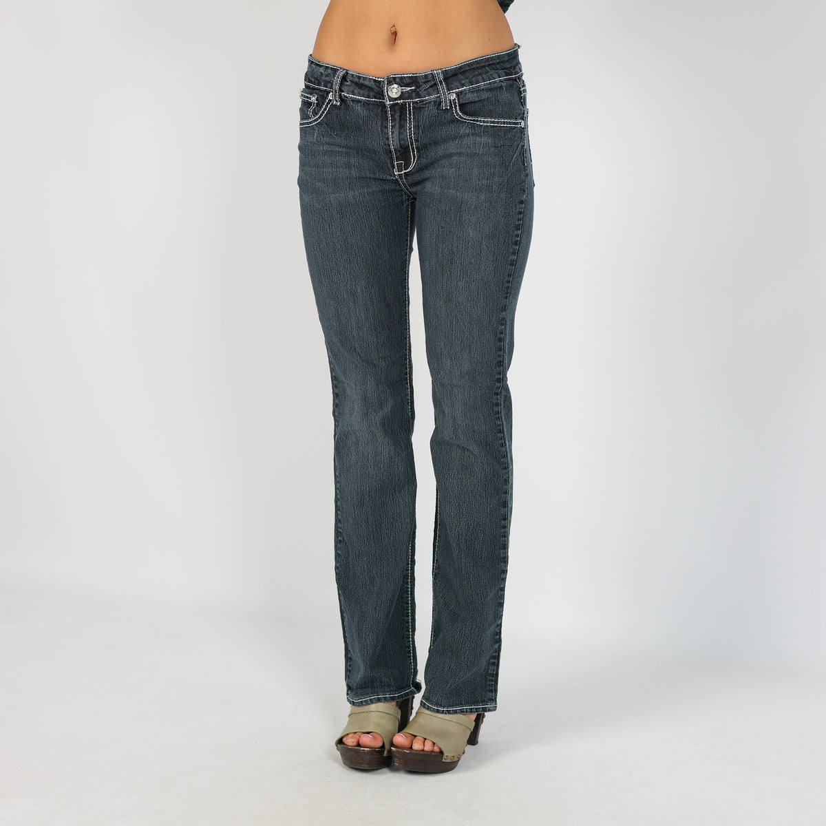 Blue Y2K Straight Jeans (S)
