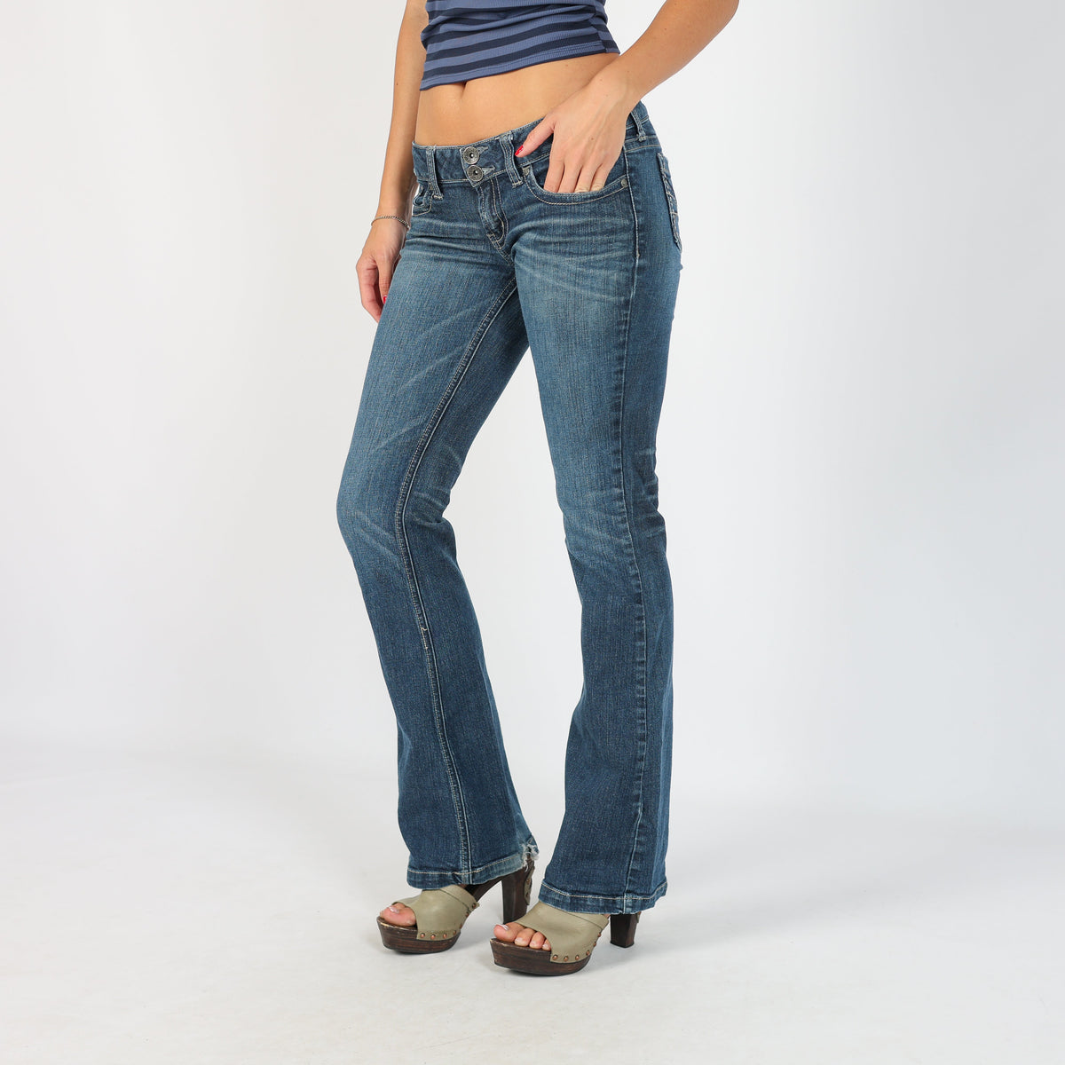 Blue Y2K Straight Jeans (S)