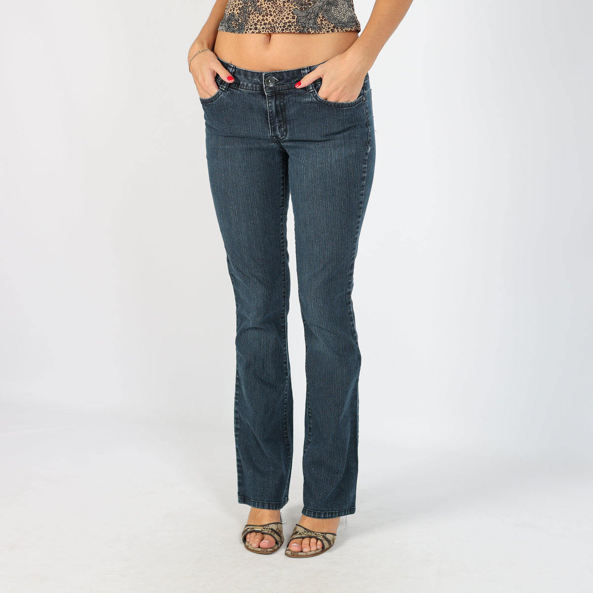 Blue Y2K Straight Jeans (S)