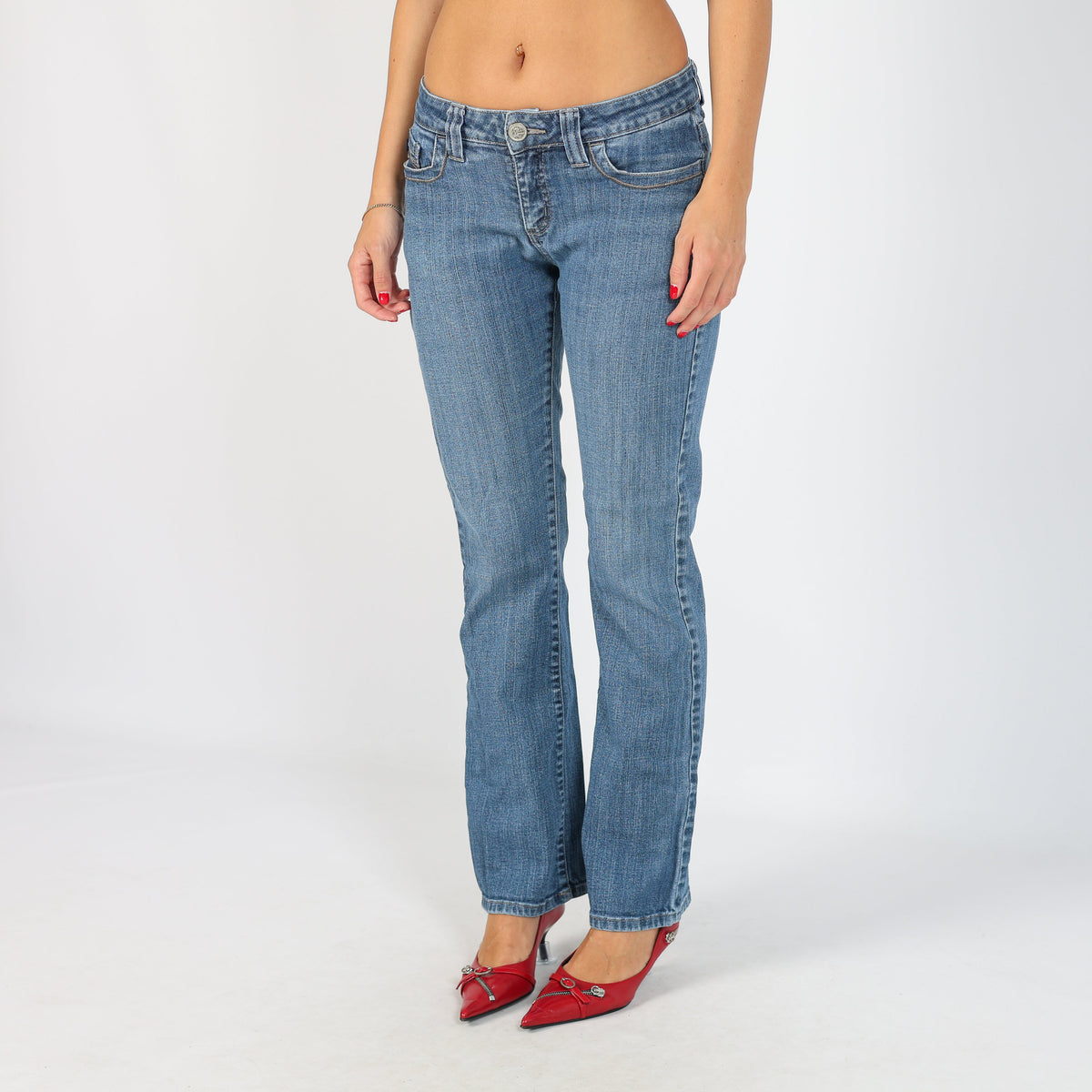 Blue Y2K Straight Jeans (XS)