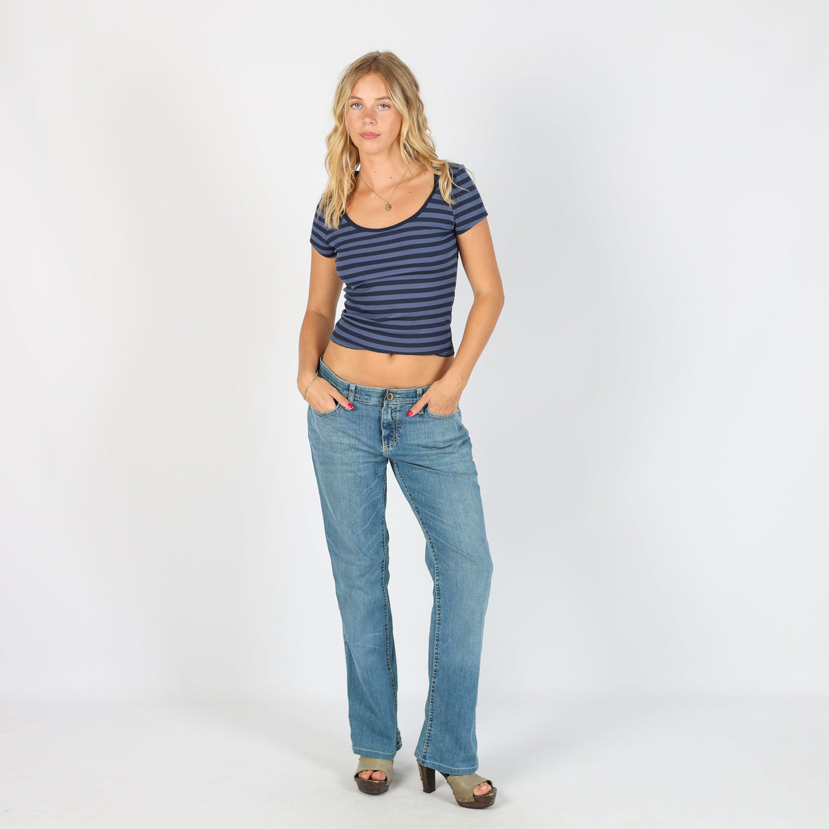 Blue Y2K Straight Jeans (S)