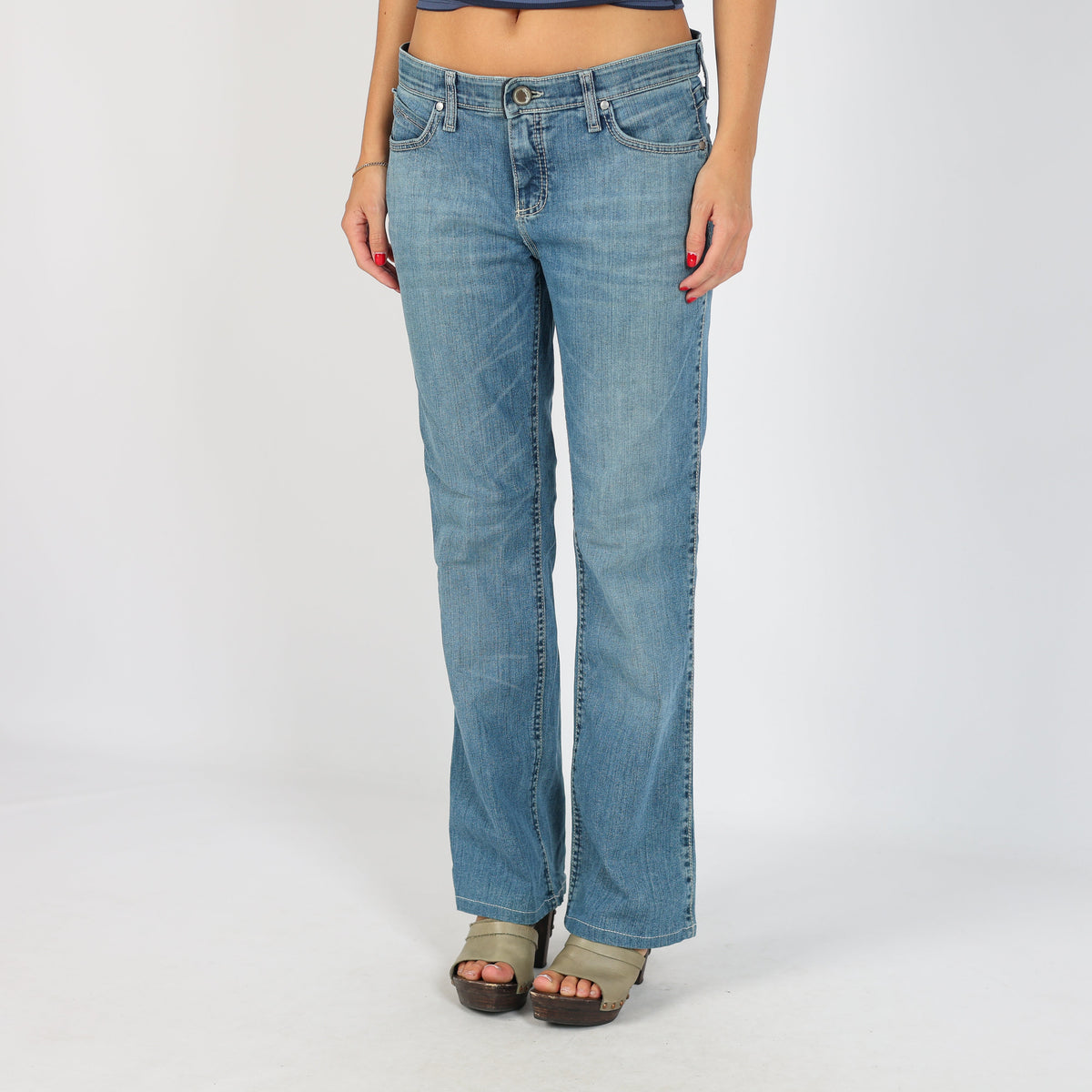 Blue Y2K Straight Jeans (S)