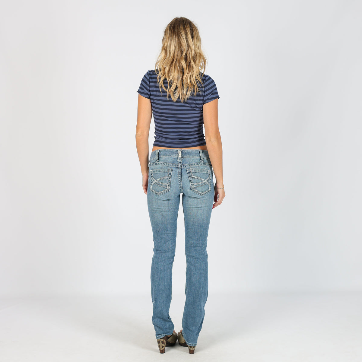 Blue Y2K Straight Jeans (XS)