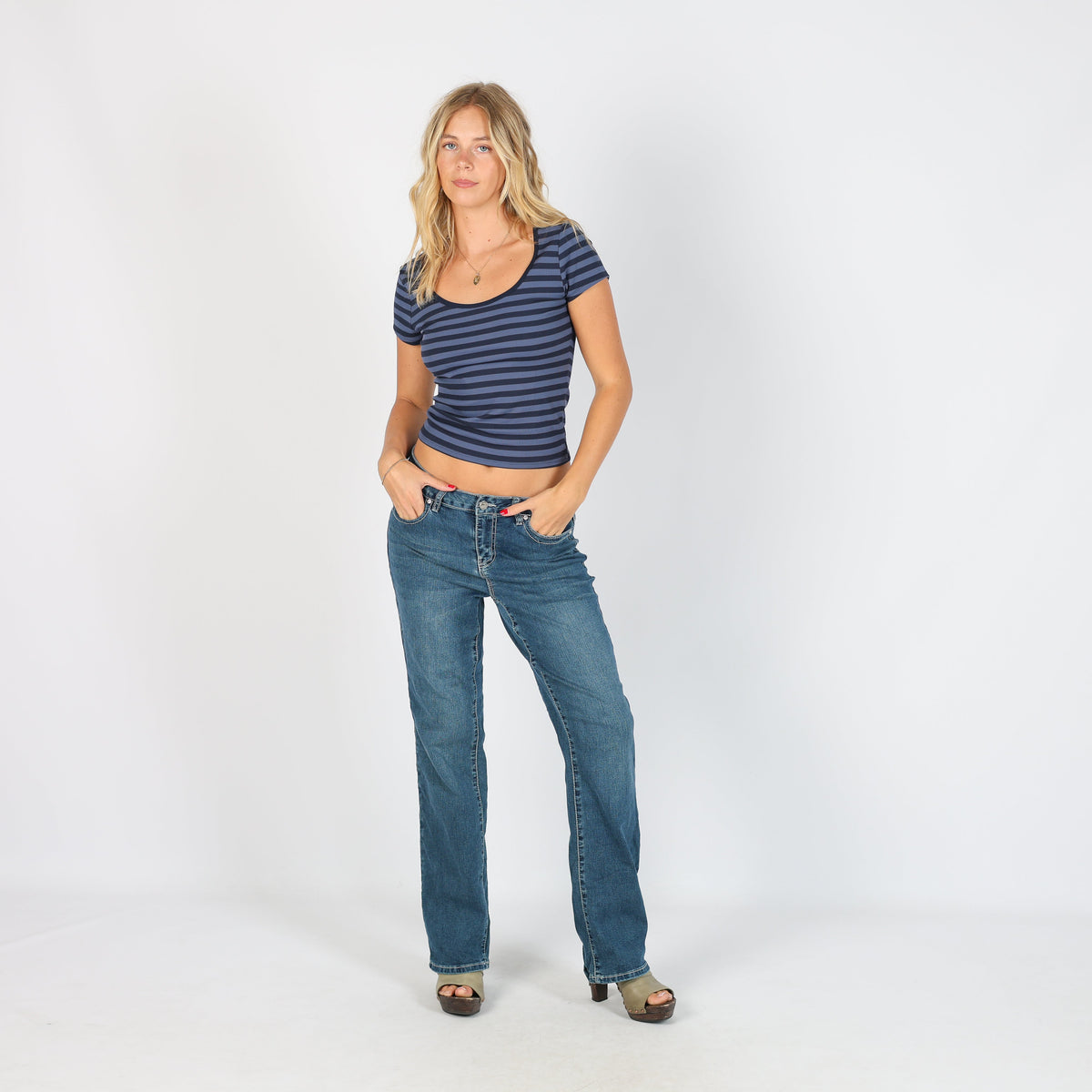 Blue Y2K Straight Jeans (S)