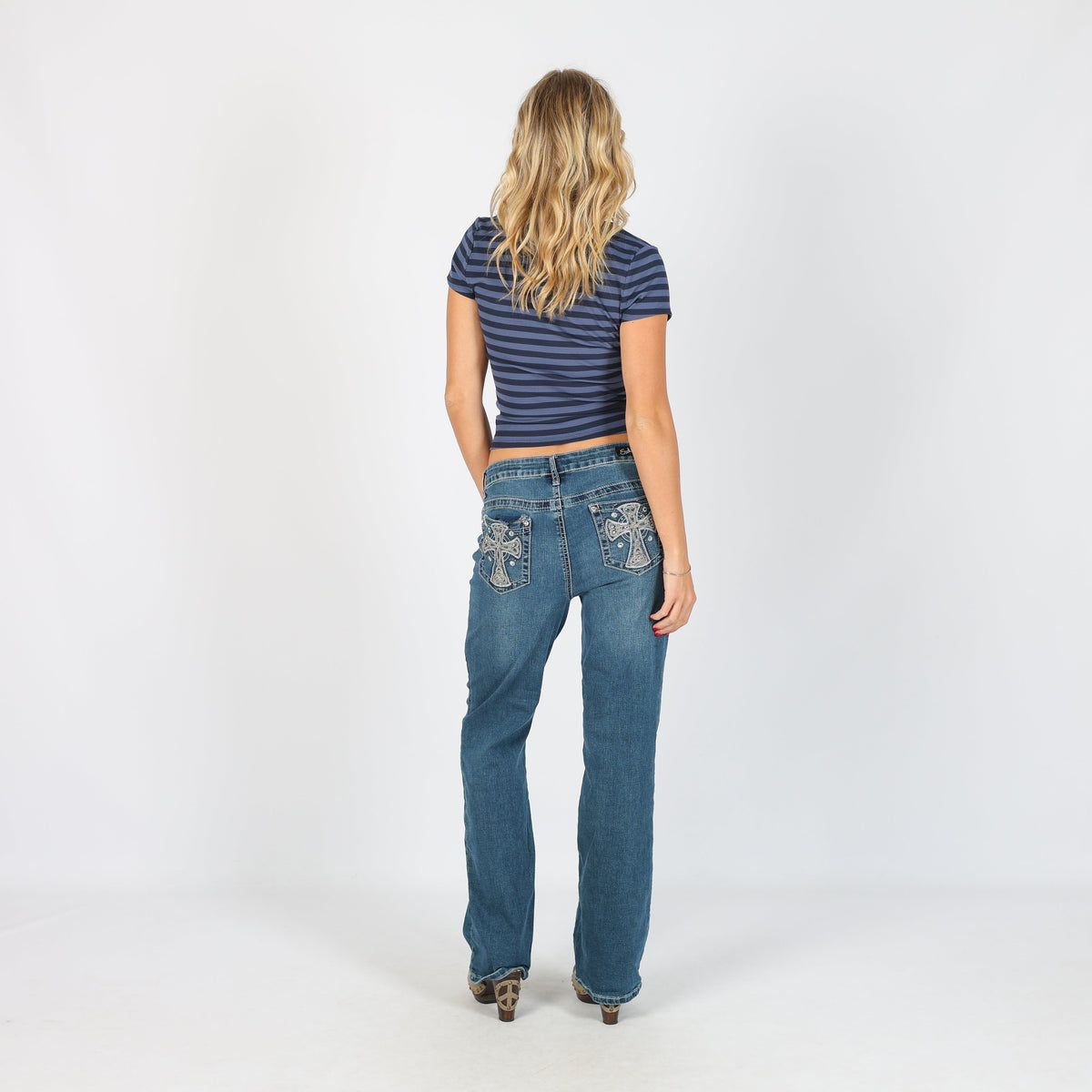 Blue Y2K Straight Jeans (S)