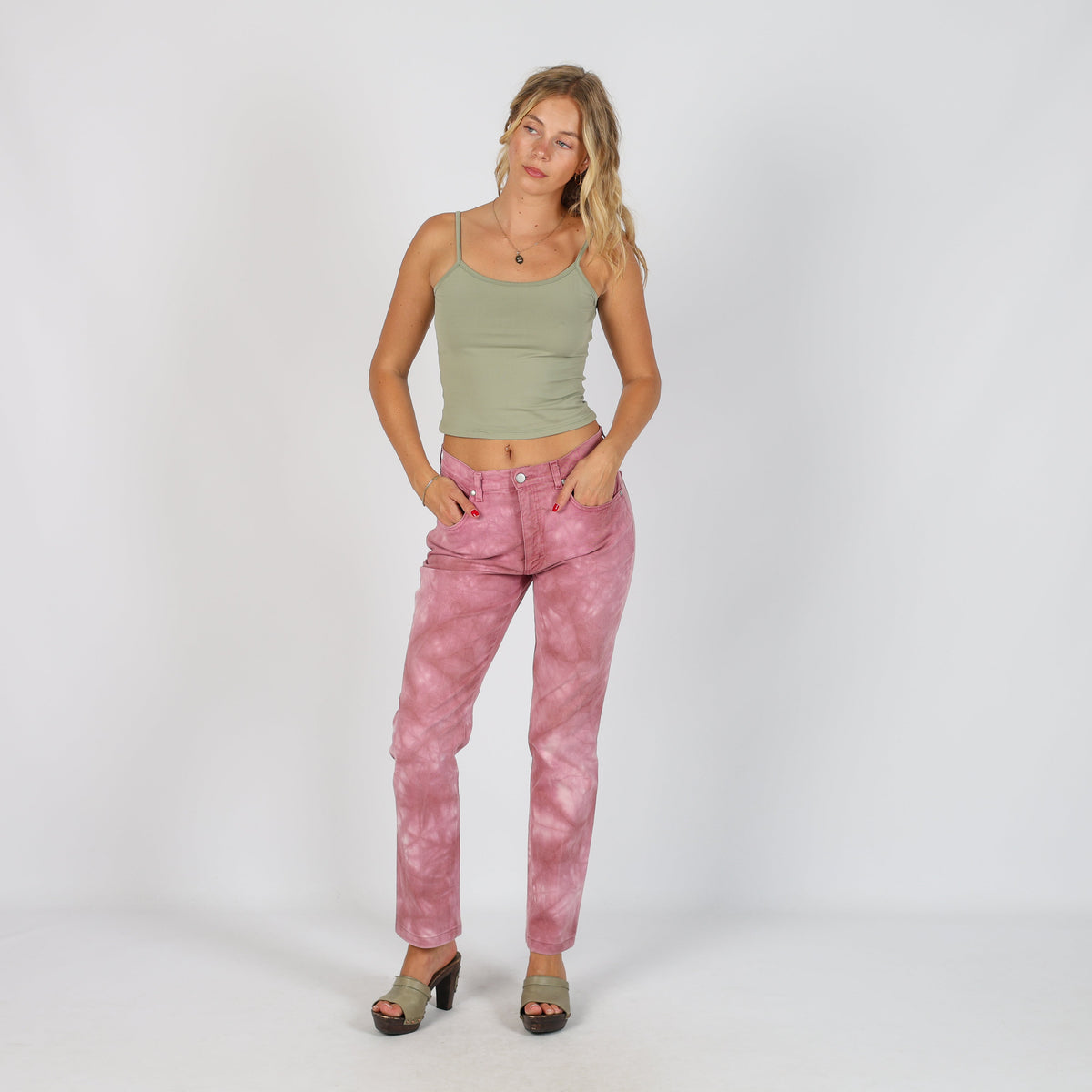 Pink Y2K Mom Jeans (XS)