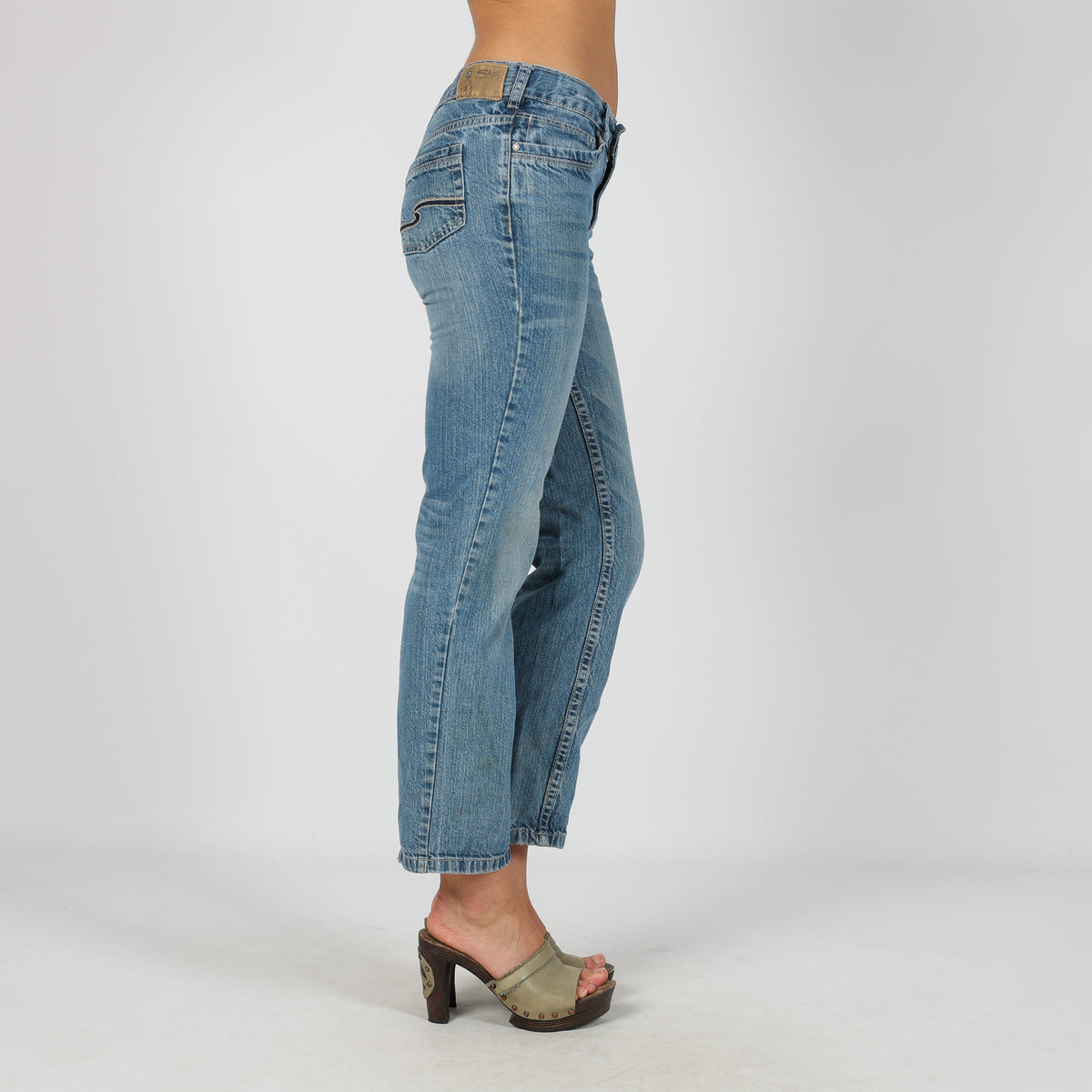 Blue Y2K Silver Straight Jeans (S)