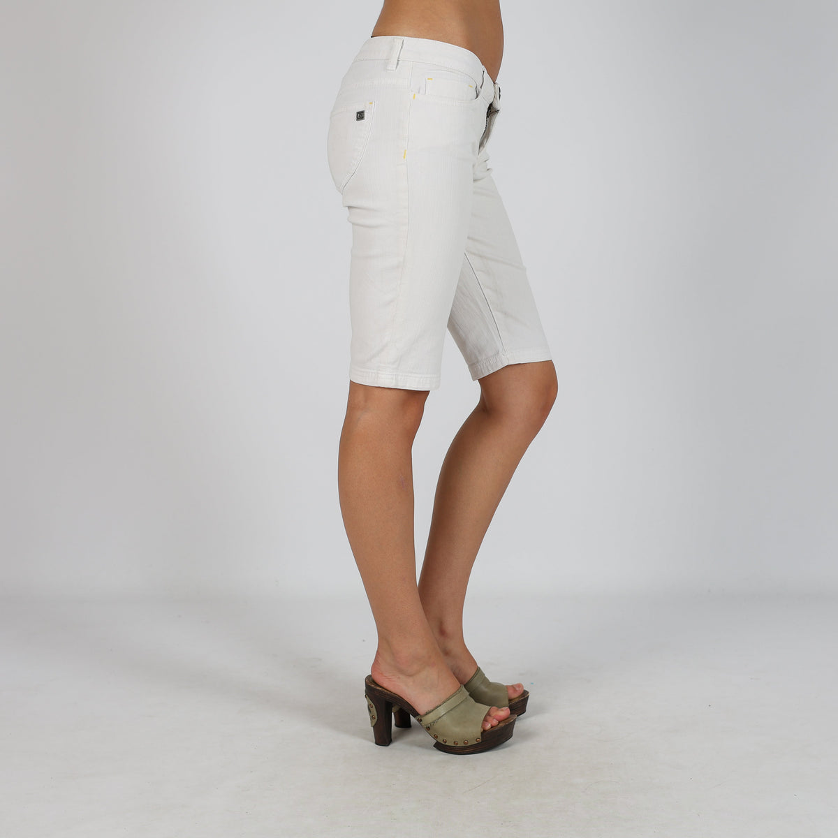 Cream Y2K Denim Shorts (S)