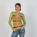 Light Green Y2K Made in Italy Cardigan (S)