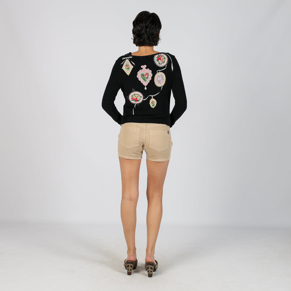 Beige Y2K I'M BRIAN Denim Shorts (S)