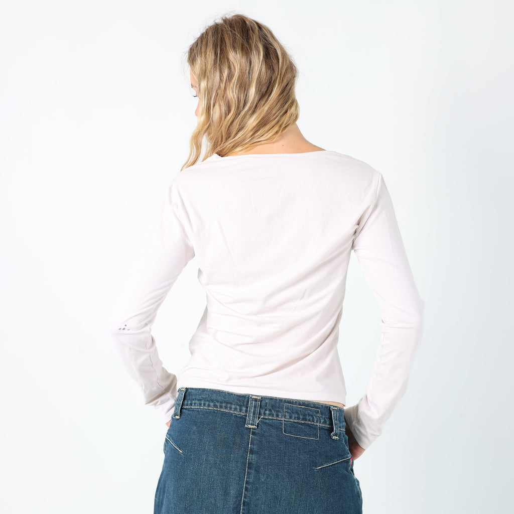 Ivory Y2K Armani Jeans Long Sleeve Tee Gem Detail (10)