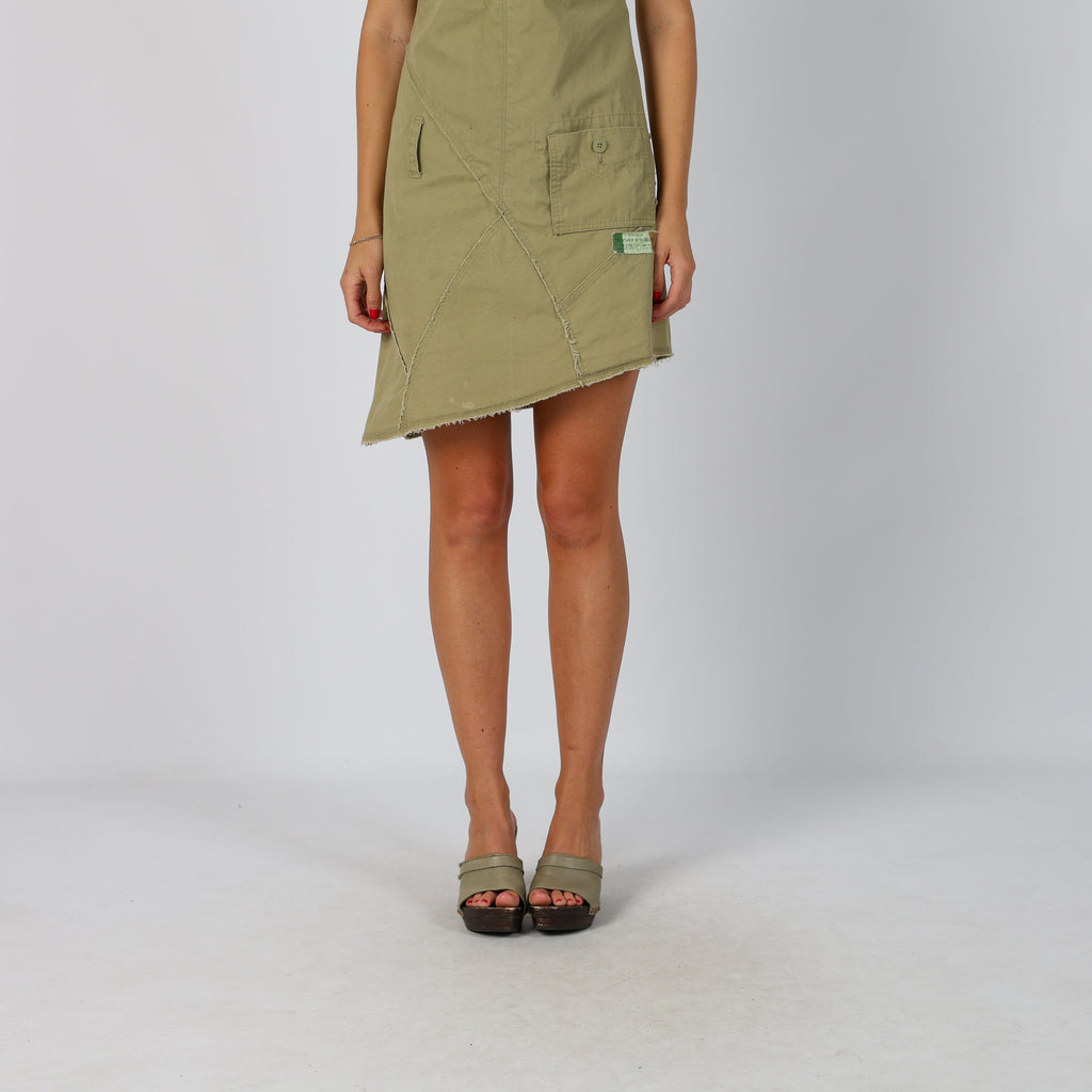 Khaki Green Y2K Diesel Woven Midi Dress (S)