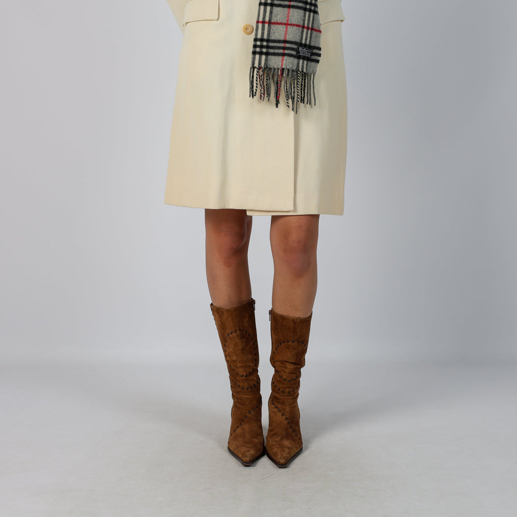 Cream Y2K Made in Italy Trench Coat (M)