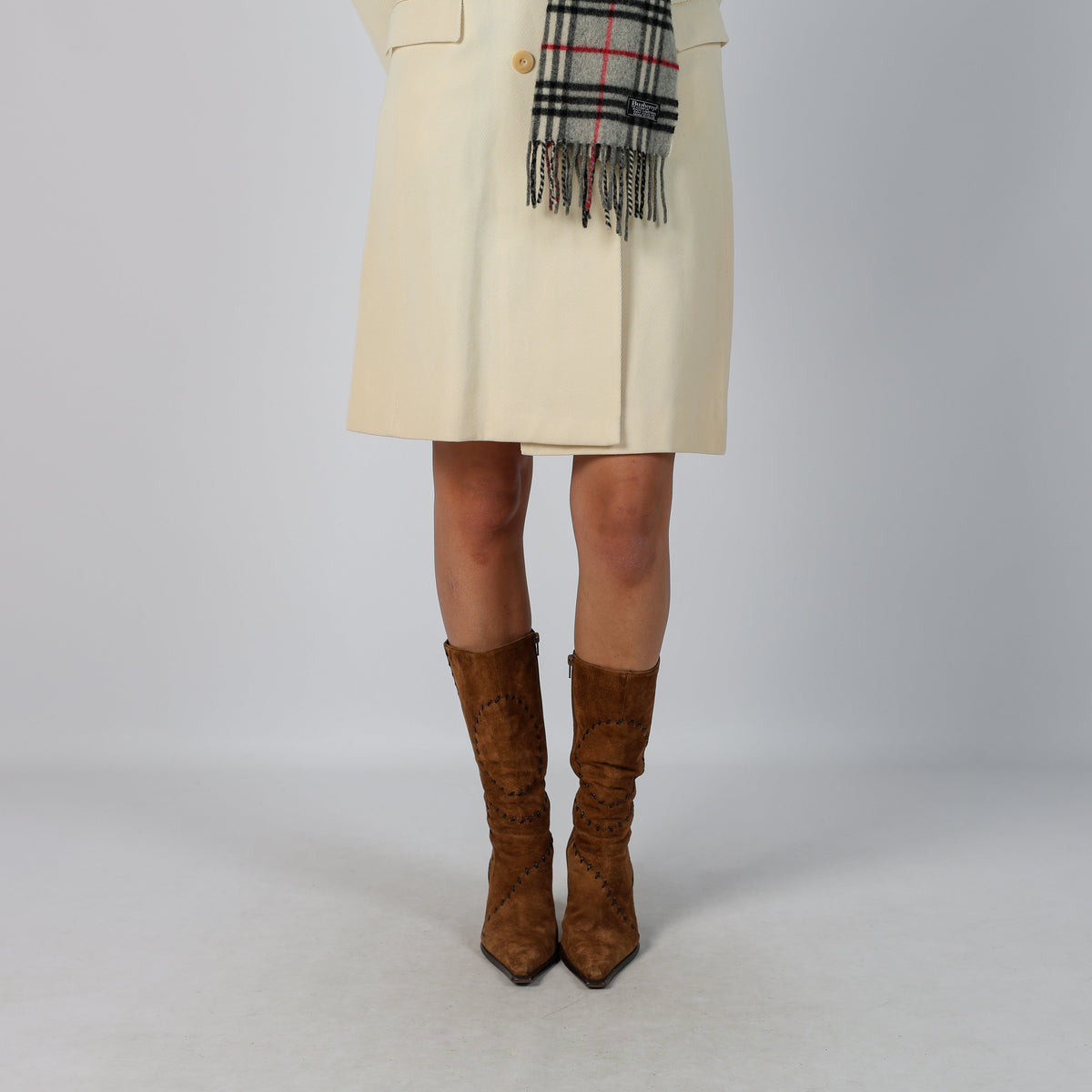 Cream Y2K Made in Italy Trench Coat (M)