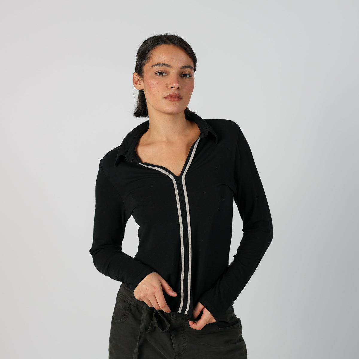 Black Y2K Trussardi Long Sleeve Top (S)