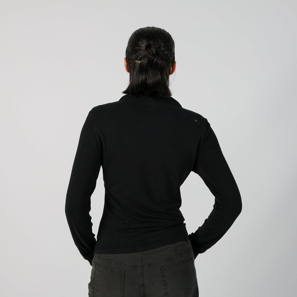 Black Y2K Trussardi Long Sleeve Top (S)