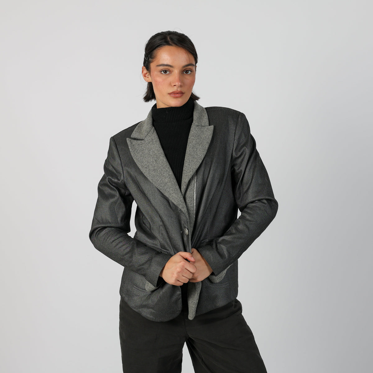 Charcoal Grey Y2K Monica Magni Blazer (XL)
