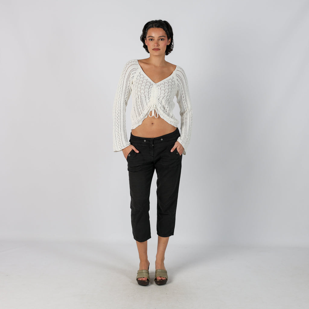 Black Y2K Sisley Capri Trouser (M)