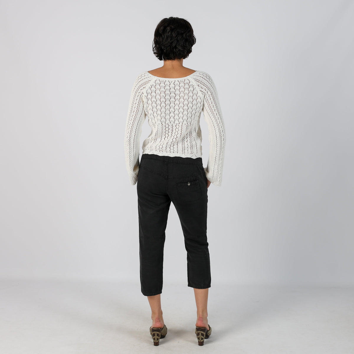 Black Y2K Sisley Capri Trouser (M)