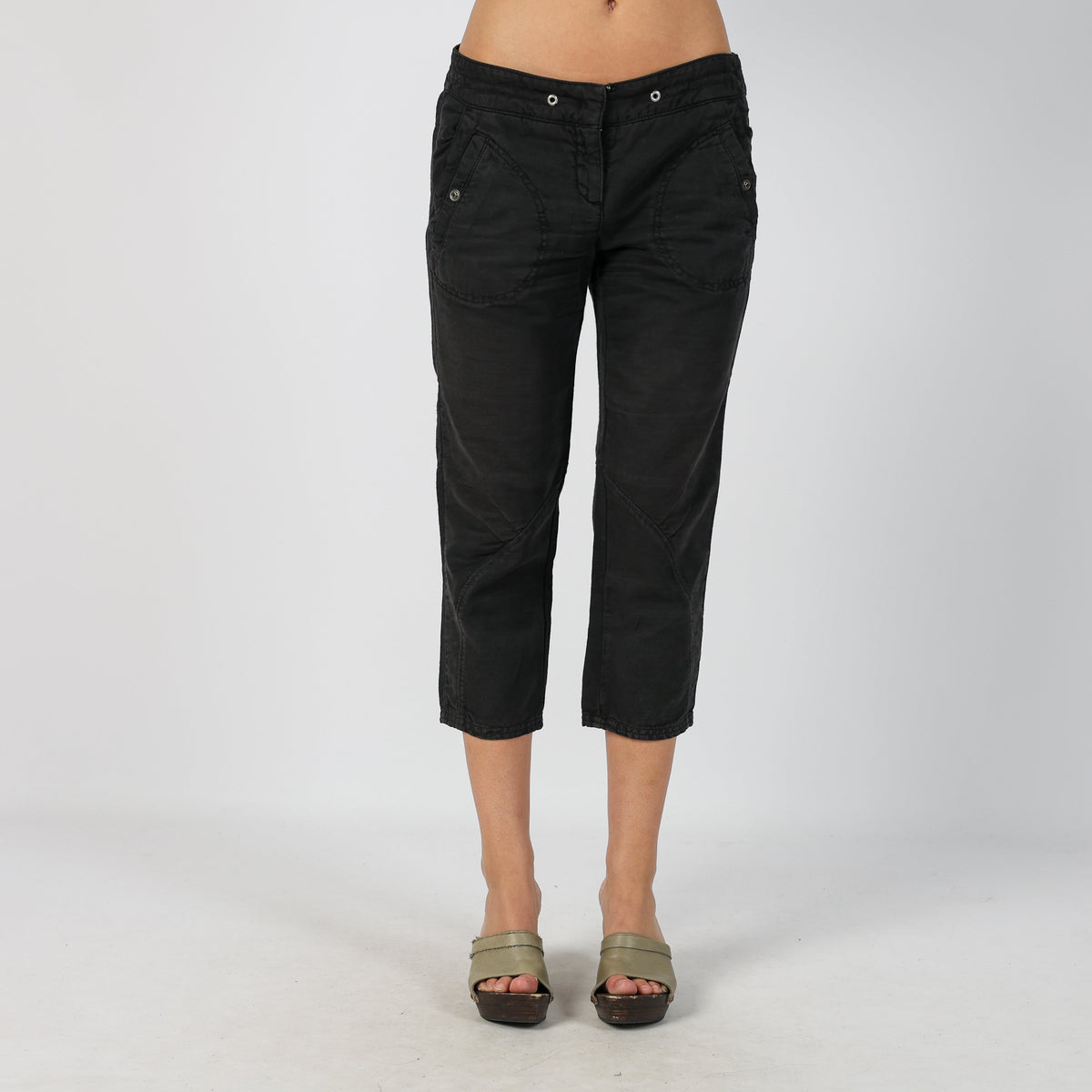 Black Y2K Sisley Capri Trouser (M)