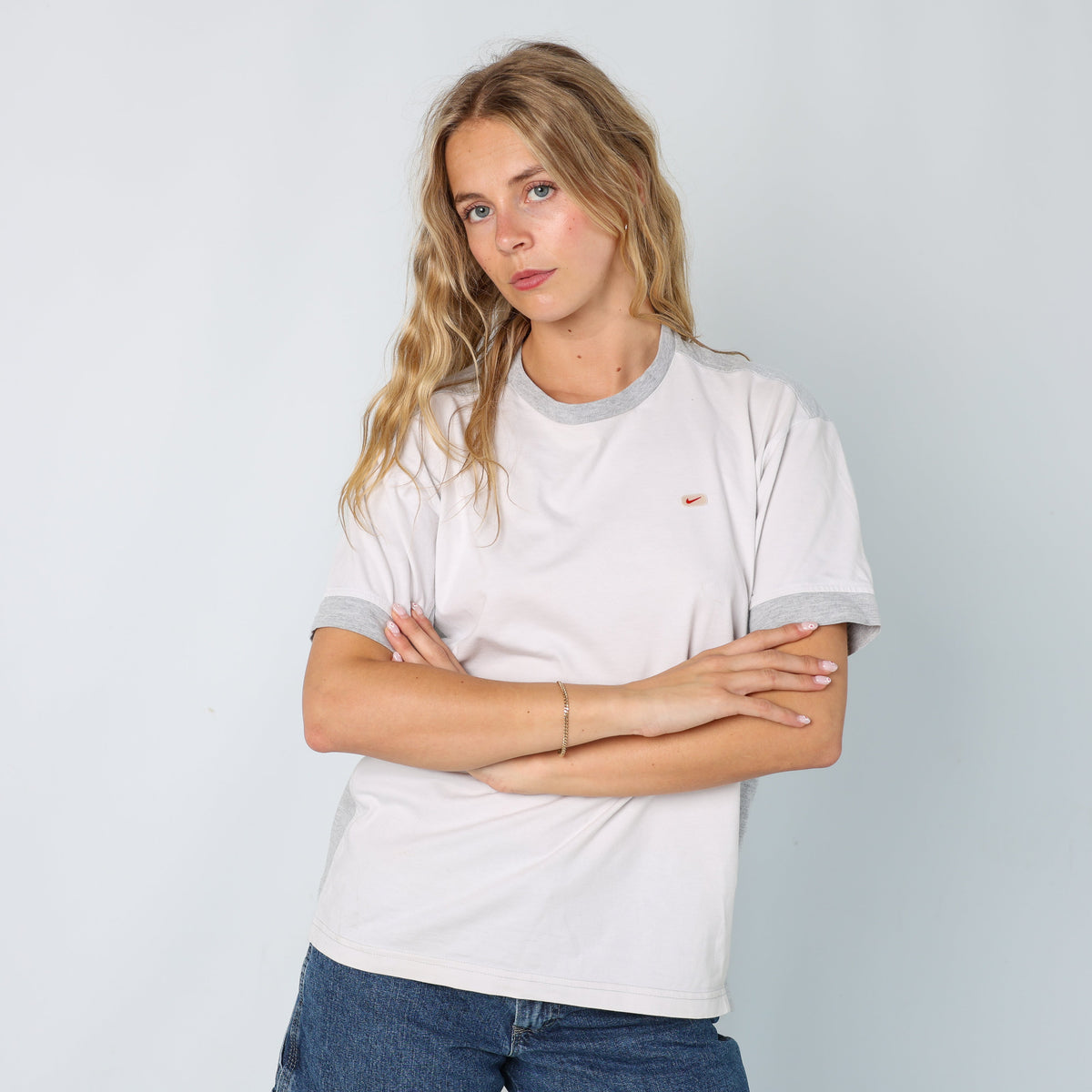 Ivory Y2K Nike Woven Top (M)