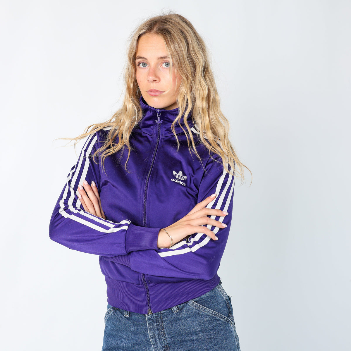 Purple Y2K Adidas Track Jacket (XS)