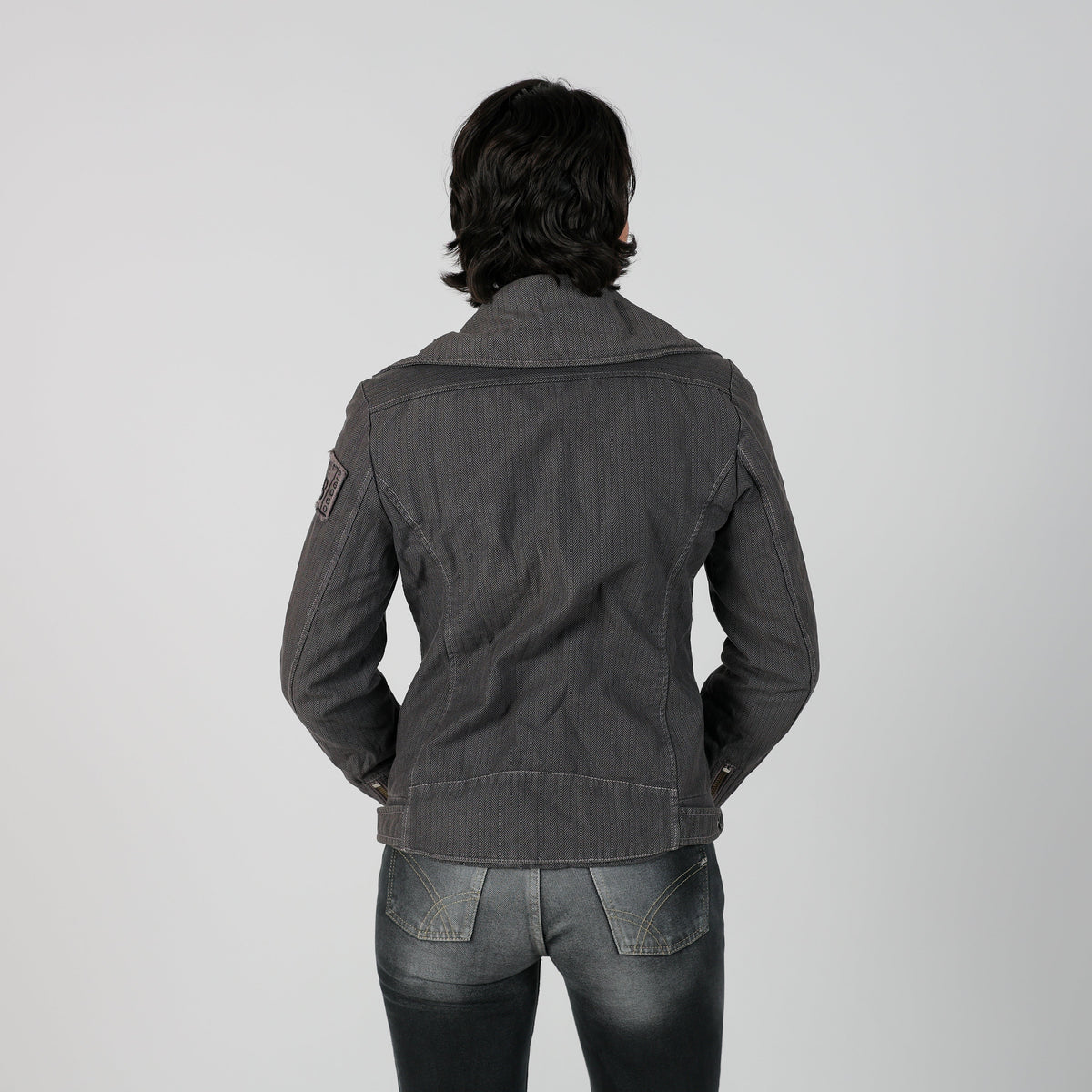 Grey Y2K Diesel Woven Jacket (XS)