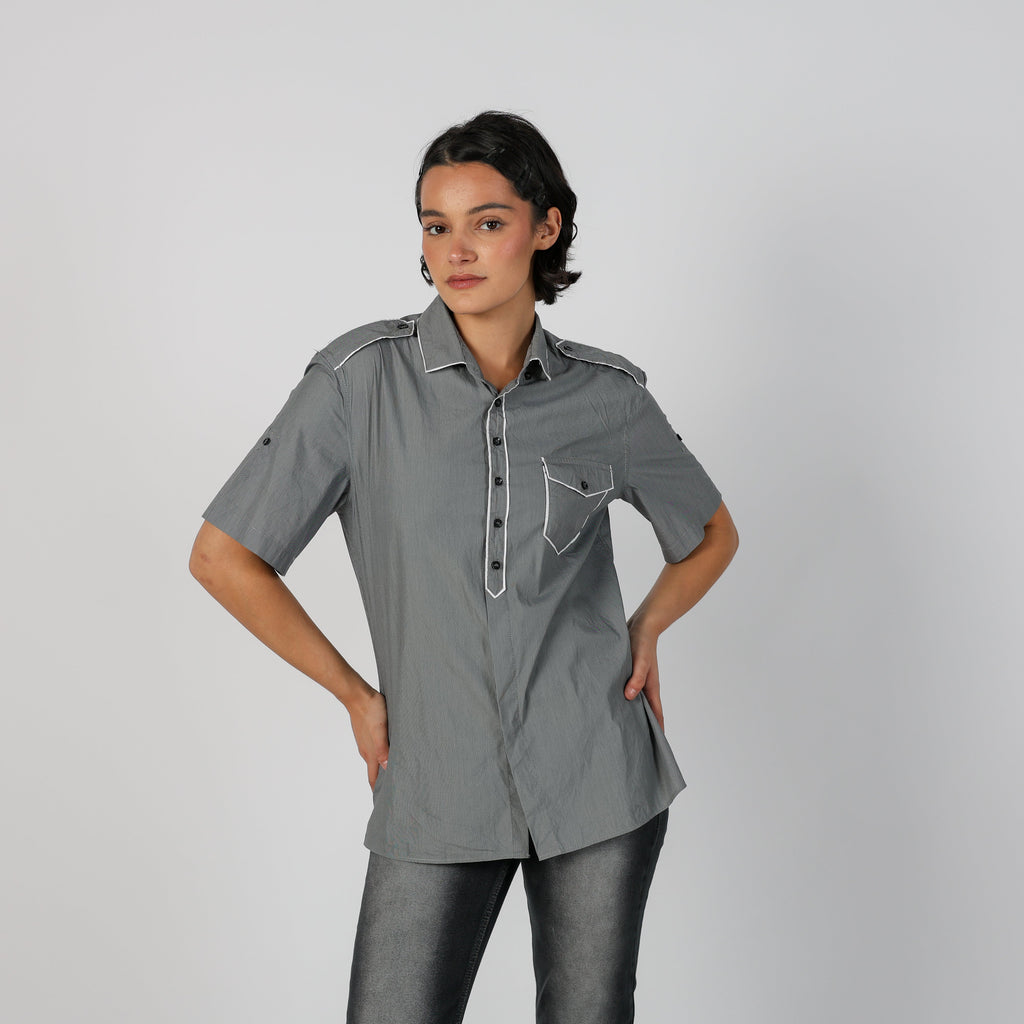 Grey Y2K Moschino Shirt (M)