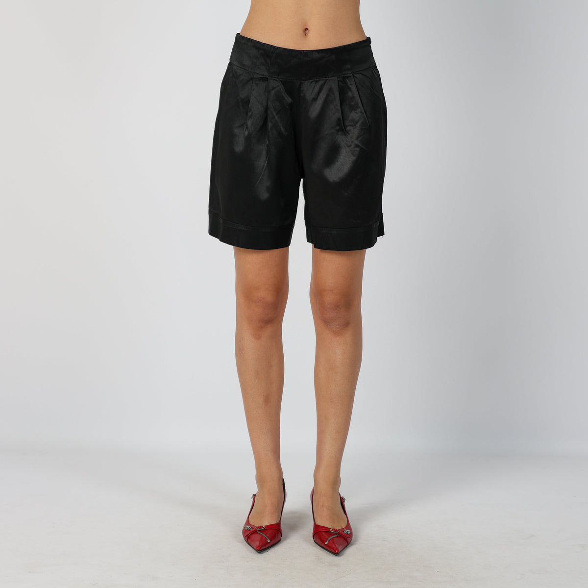 Black Y2K Made in Italy Woven Shorts (S)