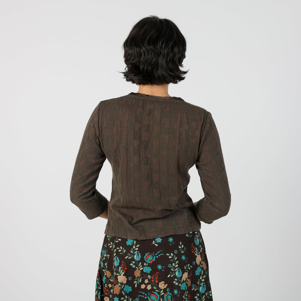 Brown Y2K Trussardi Long Sleeve Top (S)