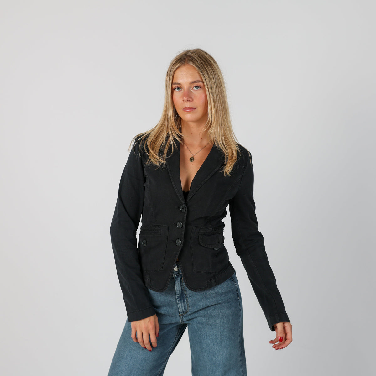 Black Y2K Sisley Blazer (XS)