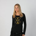 Black Y2K Guess Long Sleeve Top (S)
