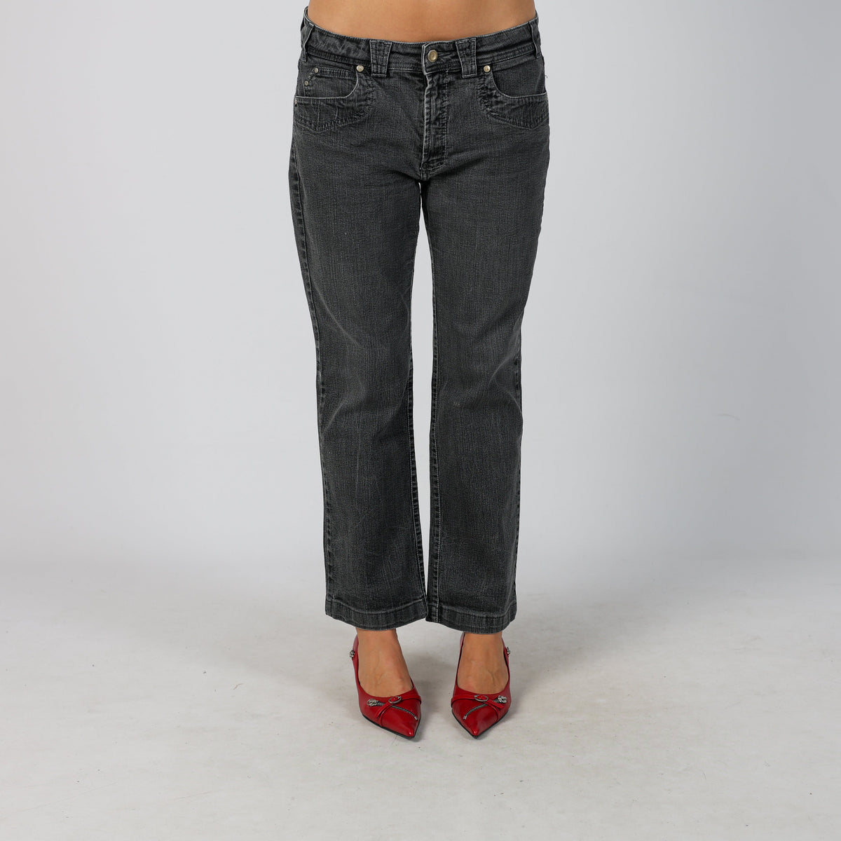 Grey Y2K Trussardi Straight Jeans (M)