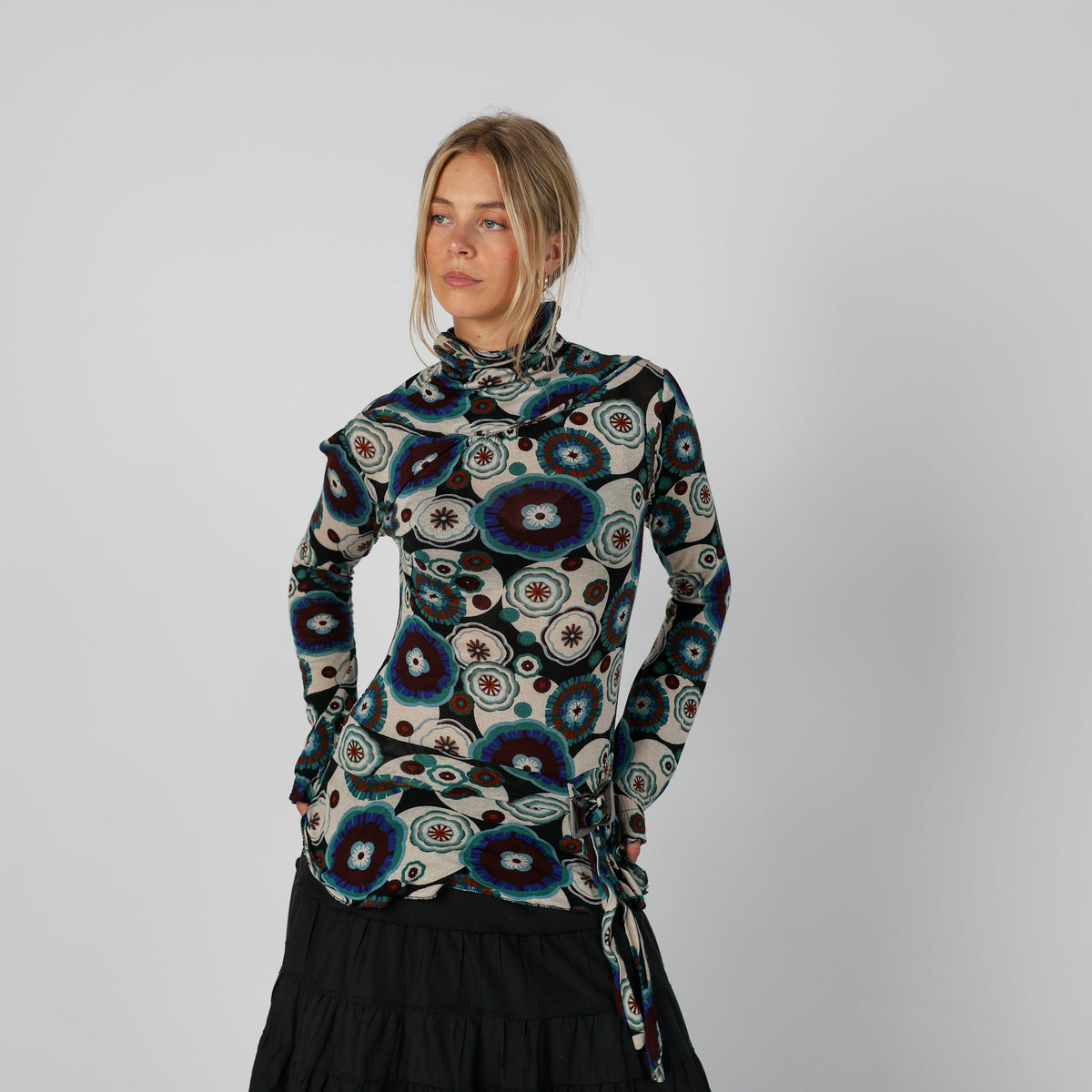 Black Y2K Coconuda Long Sleeve Top (S)