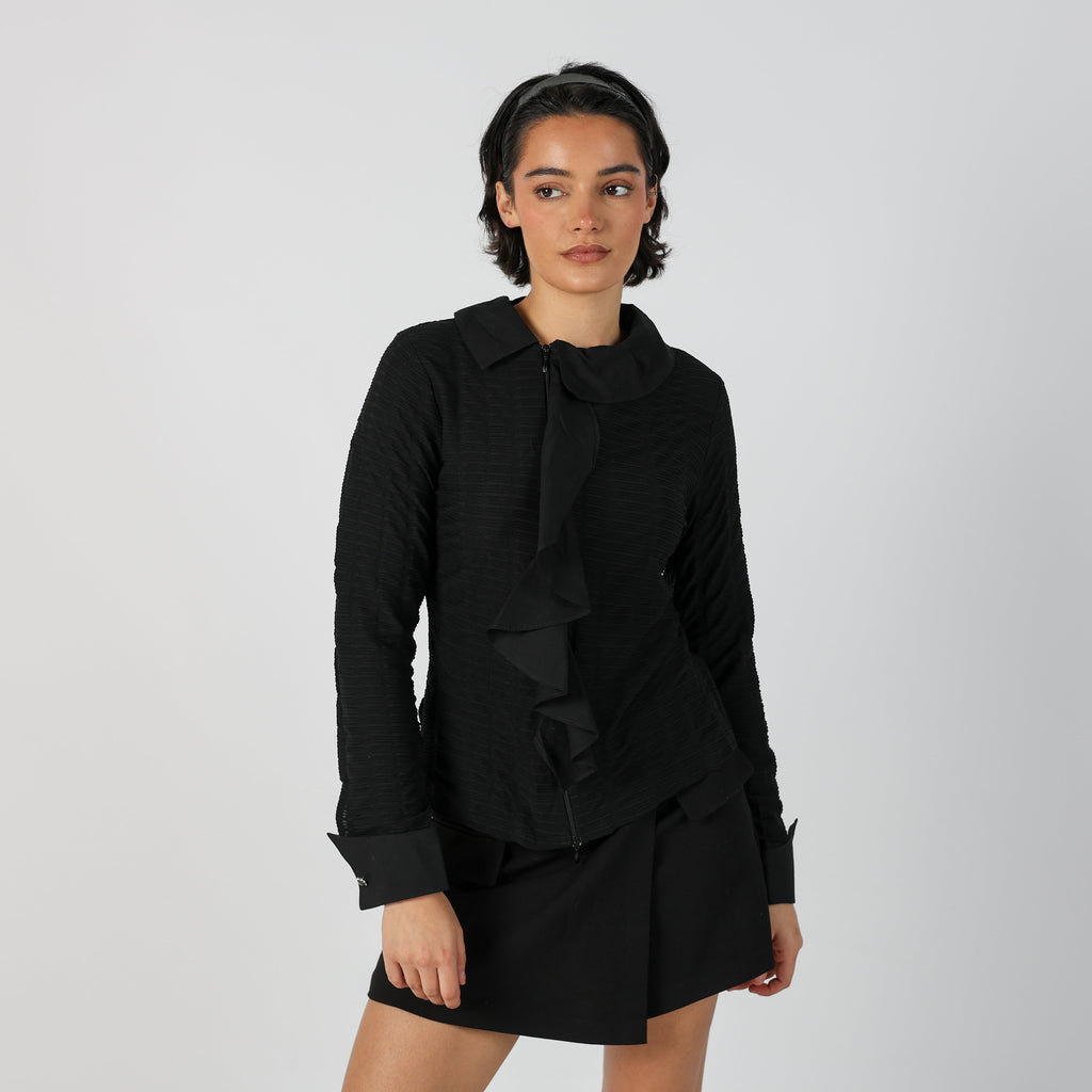 Black Y2K Rayure Blouse (S)