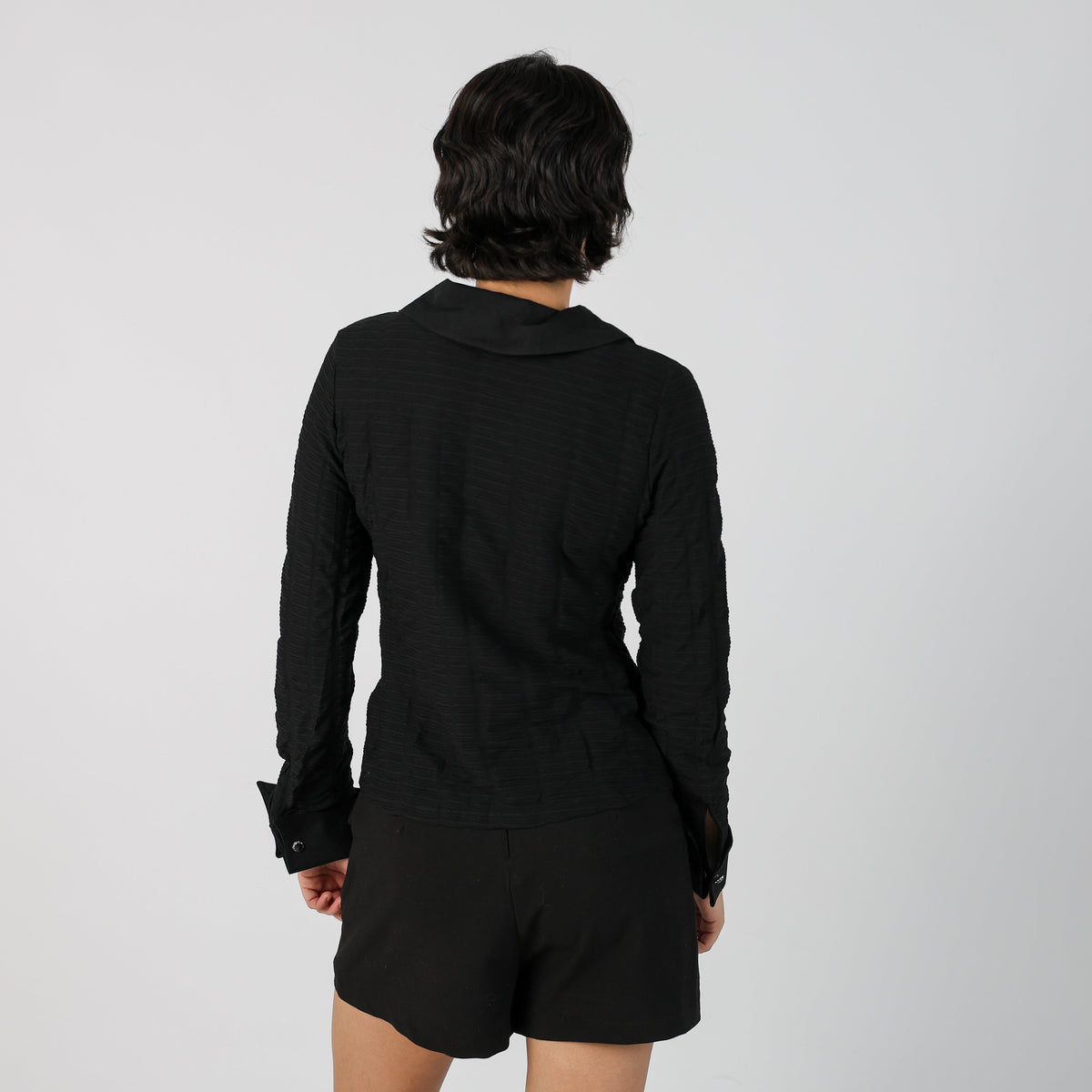 Black Y2K Rayure Blouse (S)