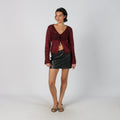 Black Y2K Sisley Leather Mini Skirt (S)