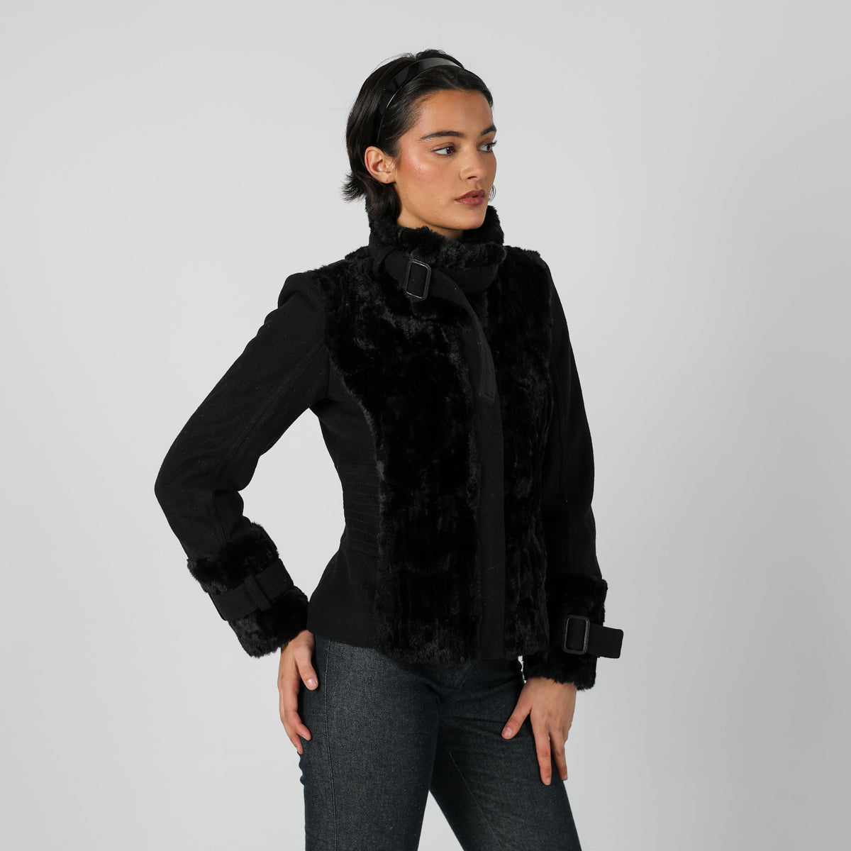Black Y2K Max&Co. Suede Jacket (S)