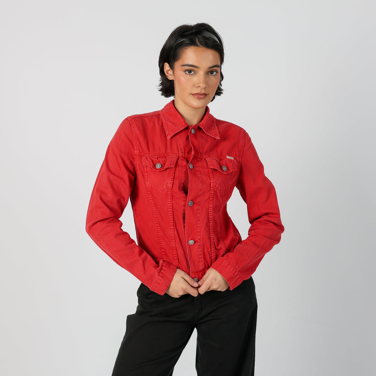 Red Y2K PHARD Denim Jacket (M)