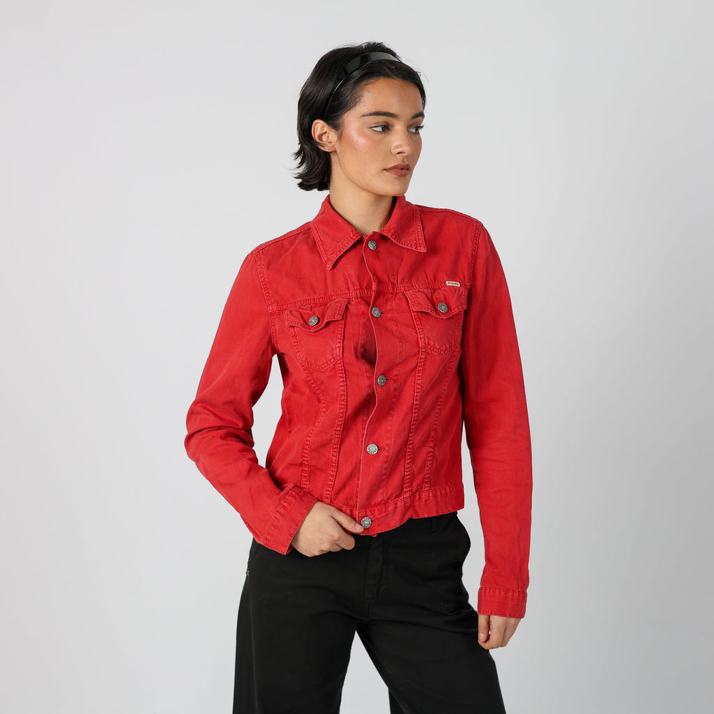 Red Y2K PHARD Denim Jacket (M)