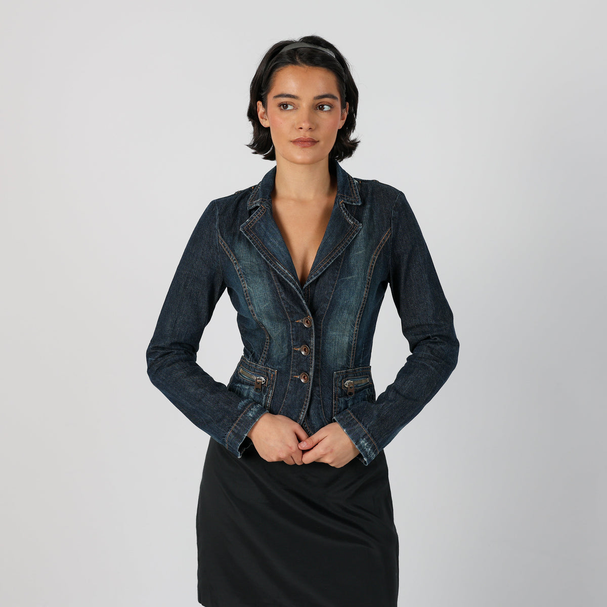 Blue Y2K Max&Co. Denim Jacket (S)
