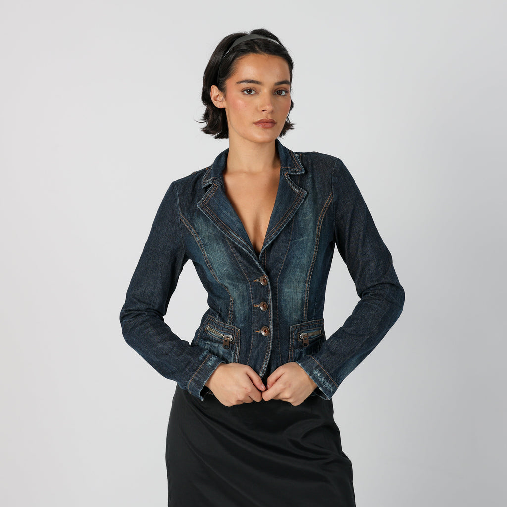 Blue Y2K Max&Co. Denim Jacket (S)