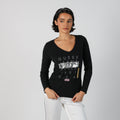Black Y2K Guess Long Sleeve Top (M)