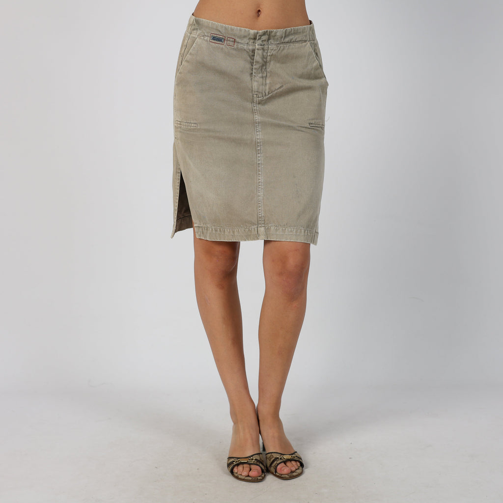 Beige Y2K Diesel Denim Midi Skirt (S)