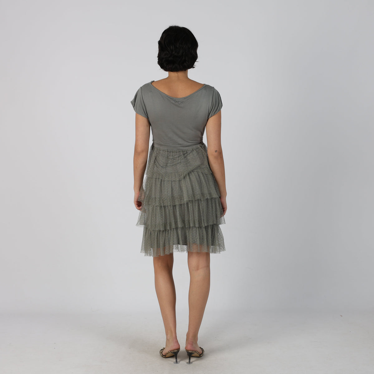 Grey Y2K Liu Jo Woven Midi Dress (S)